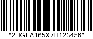 코드 39 VIN Barcode