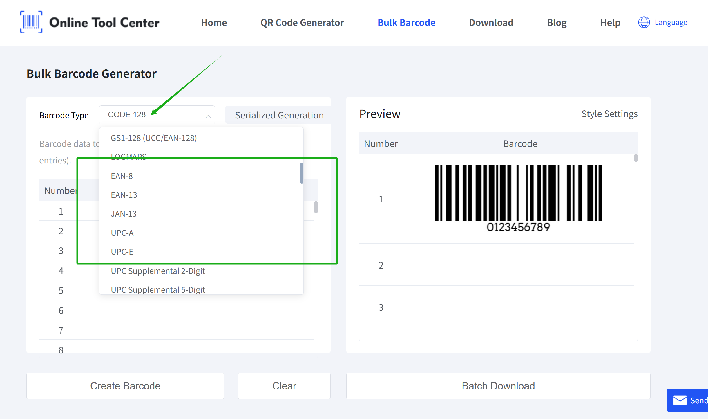 choose right barcode format 바코드 형식을 선택