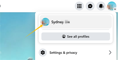 페이스북에서 프로필 사진을 클릭하십시오.