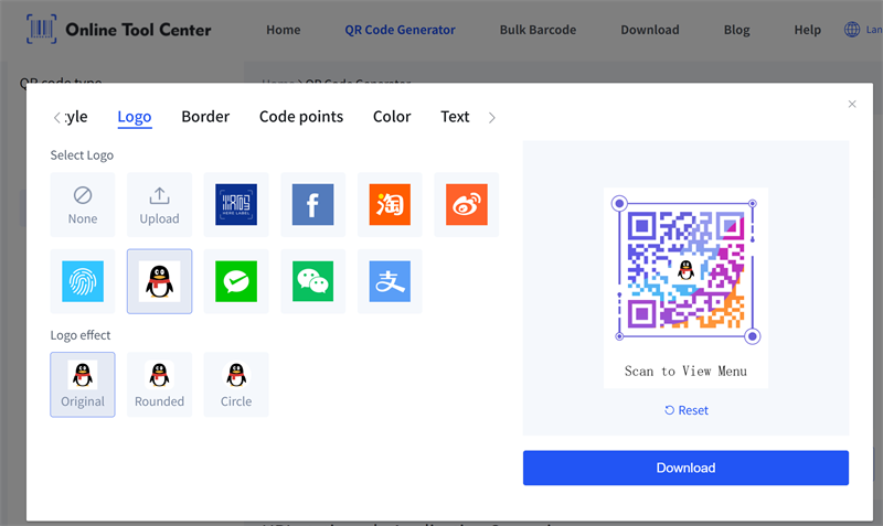 이레이트 메뉴 QR 코드