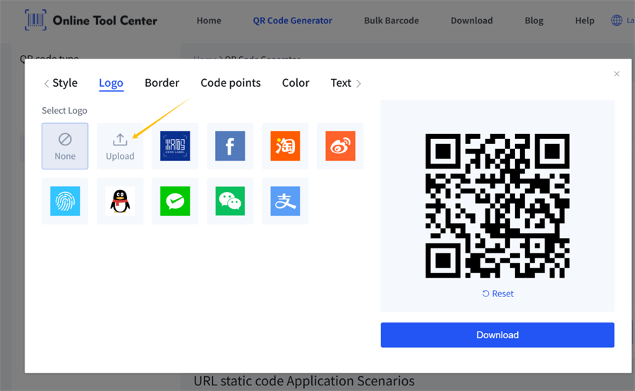 qr 코드 생성기에 로고 업로드