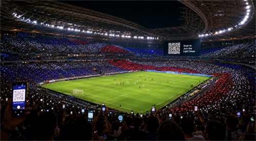World Cup QR code light show 월드컵 QR 코드 라이트 쇼