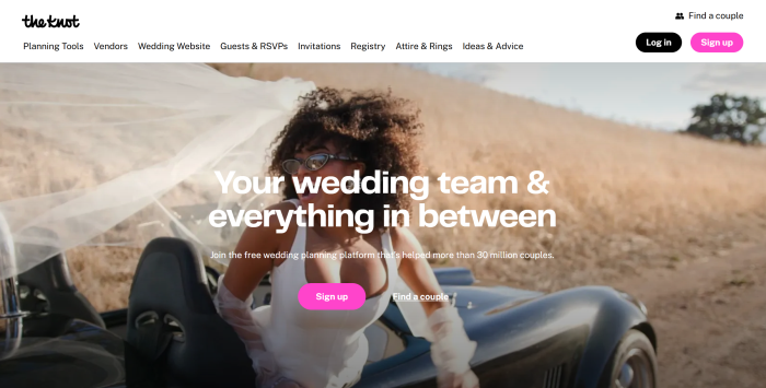 The Knot website Knot 웹사이트