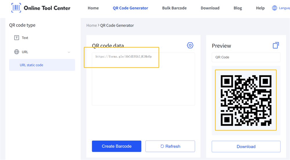 make qr code for registration form 등록 양식에 QR 코드를 만들기