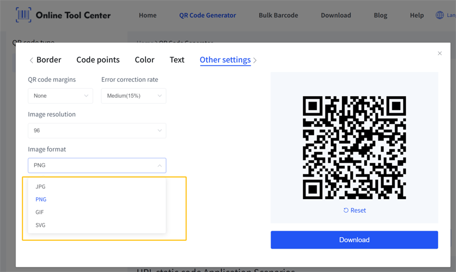 qr code image format QR 코드 이미지 형식